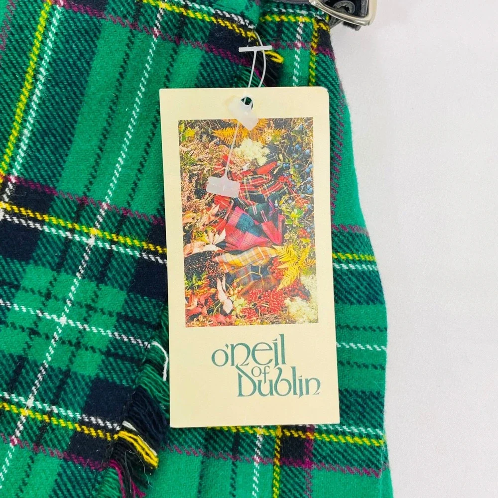 O'Neil of Dublin‎ Kilt Skirt Gordan Tartan Green Plaid Pinafore Girl's Sz 3/4